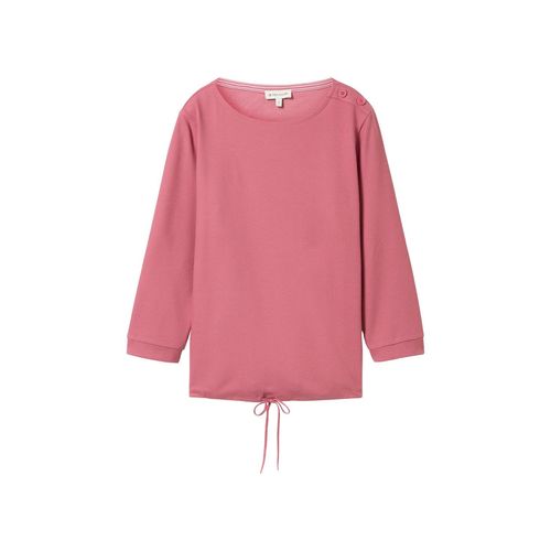 TOM TAILOR Damen 3/4-Arm-Shirt mit Struktur, rosa, Uni, Gr. L