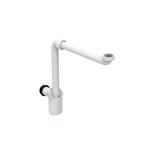 Geberit Raumsparsiphon 151116111 Tauchrohrsiphon, 1 1/4", 32 mm, Raumsparmodell, für Waschbecken, Abgang horizontal, weiß alpin