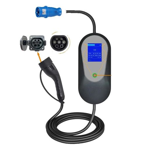 Elektrofahrzeug-Ladegerät, Typ 2 IEC62196-2, 7KW/11KW Leistungsbewertung, 7KW 5m Kabel, TYPE2-a