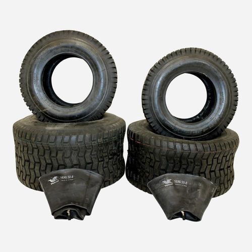 2x Reifen 16x6.5-8 plus 2x Schlauch und 2x Reifen 20x10-8 für Rasentraktor Rasenmäher neu