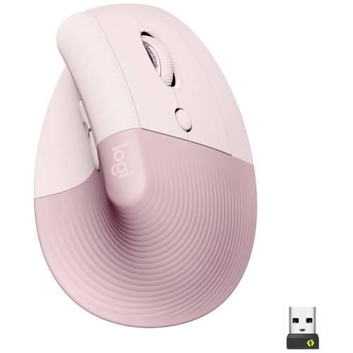 Logitech Lift Vertical Ergonomic Mouse Ergonomische Maus Bluetooth®, Funk Optisch Rose 6 Tasten 4000 dpi Ergonomisch