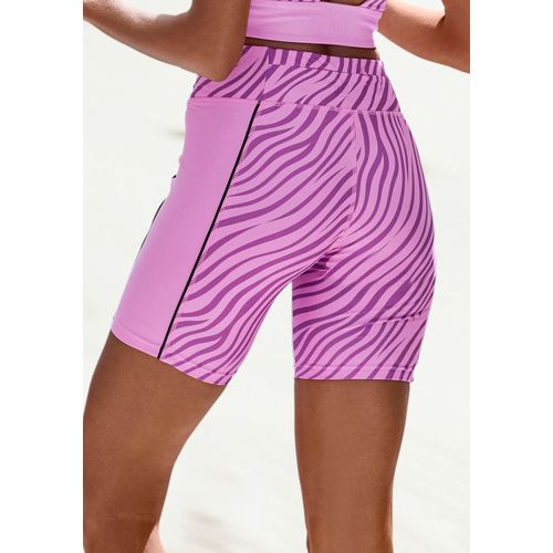 Shorts LASCANA ACTIVE Gr. XL (48/50), N-Gr, pink Damen Hosen Sportshorts mit dezentem Zebramuster