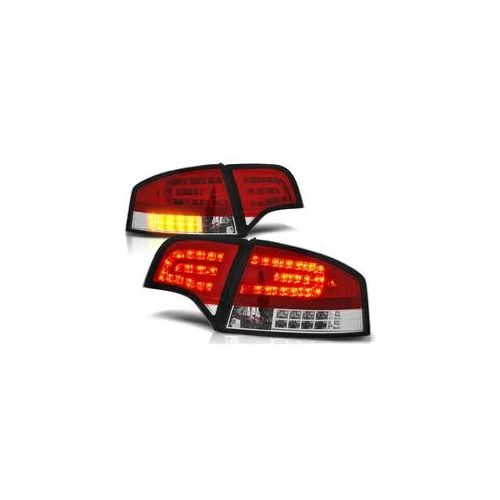 LED Rückleuchten für Audi A4 B7 (8E) Limo Bj. 04-08 Rot/Chrom