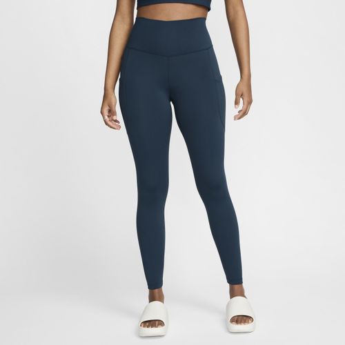 Nike One 7/8-legging met zakken en hoge taille voor dames - Blauw