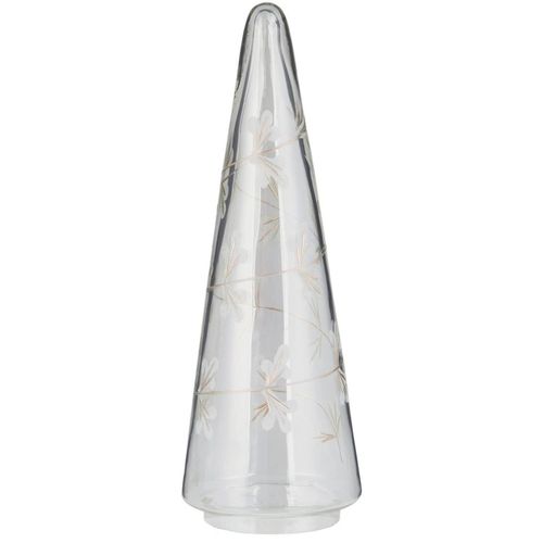 IB Laursen Tannenbaum Aufsteller aus Glas, 10 x 28 cm, Blumengirlande