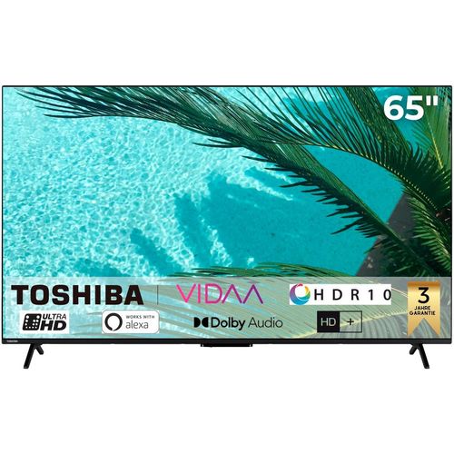 TOSHIBA LED-Fernseher, E (A-G), schwarz, 65, Fernseher