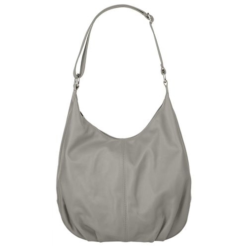 Shopper CLUTY, Damen, Gr. B/H/T: 31cm x 28cm x 7cm onesize, grau, Leder, unifarben, leicht glänzend, Taschen, echt Leder, Made in Italy