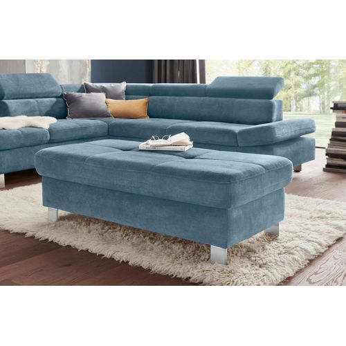 Hocker EXXPO - SOFA FASHION Gr. B/H/T: 116cm x 45cm x 70cm, Webvelours, blau (azur) Polsterhocker Hocker