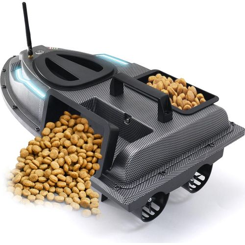 GPS-Angelkoederboot, 500 m, ferngesteuertes Koederboot, Dual-Motor-Fischfinder, 1,5 kg Ladeunterstuetzung, automatische Kreuzfahrt/Rueckkehr/Routenkorrektur mit LED-Licht zum Angeln