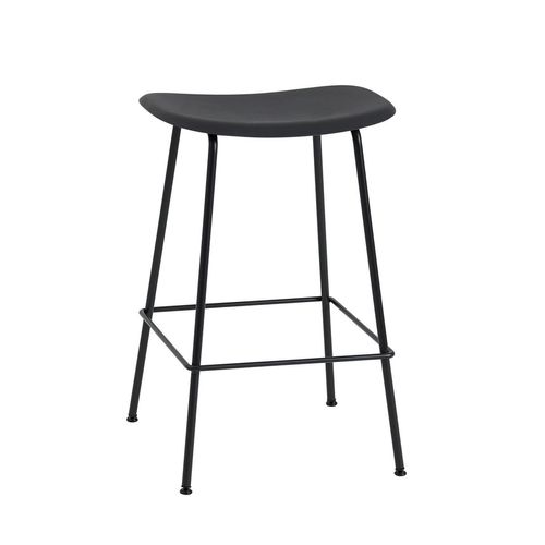 Muuto - Fiber Barhocker Tube Base H 65 cm, schwarz