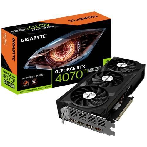 Gigabyte Grafikkarte Nvidia GeForce RTX 4070 Ti Super SUPER WINDFORCE OC 16 GB GDDR6X-RAM PCIe x16 HDMI®, DisplayPort Übertaktet / Overclocked