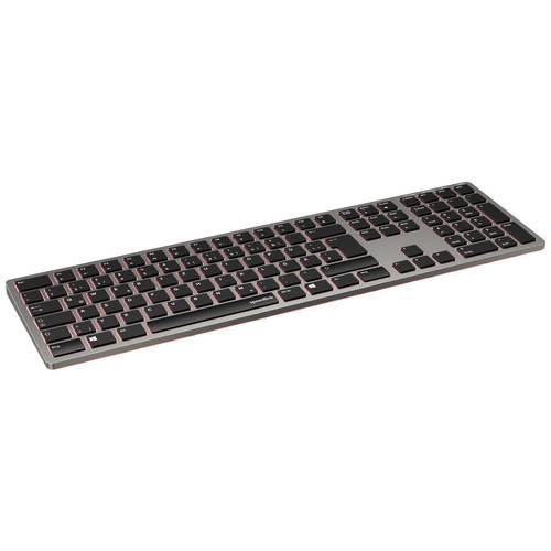 SpeedLink LEVIA Illuminated Bluetooth® Tastatur Deutsch, QWERTZ Schwarz/Grau Geräuscharme Tasten, Wiederaufladbar