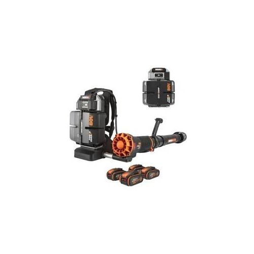 Worx Nitro WG572E - Rückentragbarer Akku-Laubbläser - 4x20V/4Ah