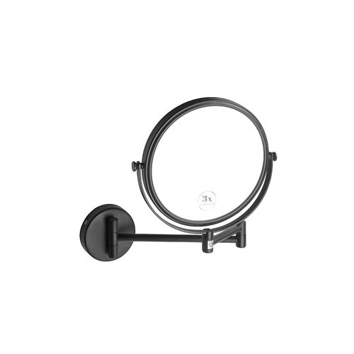 Brillantbad BARK Rasier- & Kosmetikspiegel Messing Schwarz 230x310x450 mm, ø190 mm für Bad & WC >> zum Bohren