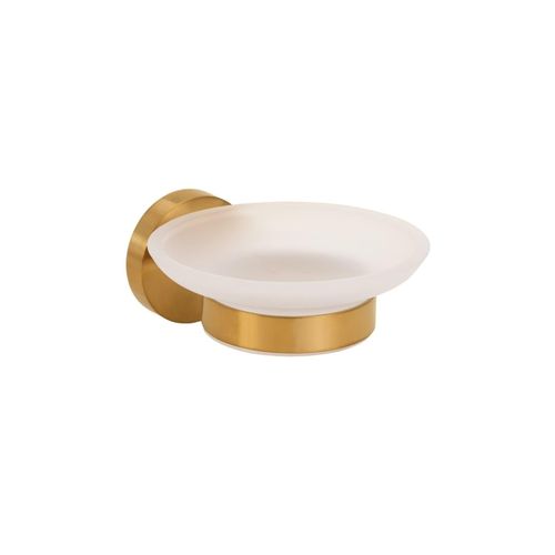 Brillantbad BABLO Seifenablage Messing Gold matt Milchglas 129x110x55 mm für Bad & Küche >> zum Bohren oder Kleben*