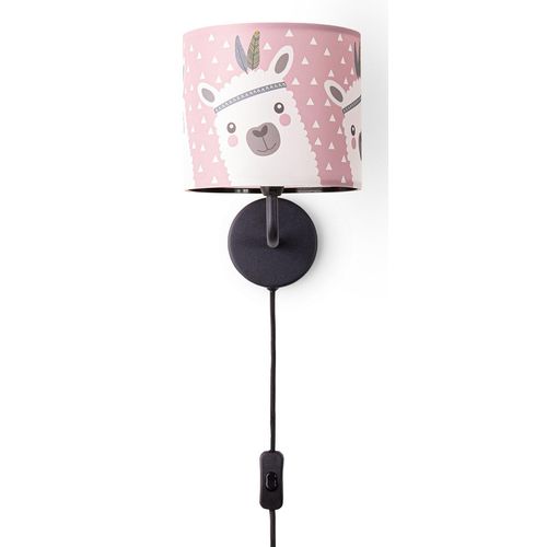 Wandleuchte PACO HOME "Ela 214" Lampen Gr. Ø 18cm H: 26,5cm, schwarz Kinder Kinderlampe Wandlampe Mit Schalter Ø…18cm Lama Rosa Grau Kabel 3m E14