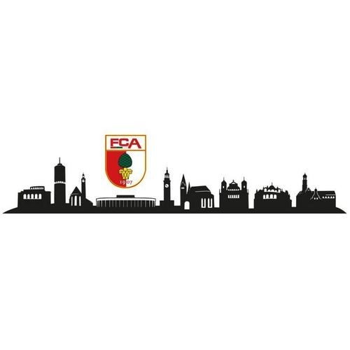 Wandtattoo WALL-ART "FC Augsburg Skyline mit Logo" Wandtattoos Gr. B/H/T: 140cm x 23cm x 0,1cm, bunt (mehrfarbig) selbstklebend, entfernbar