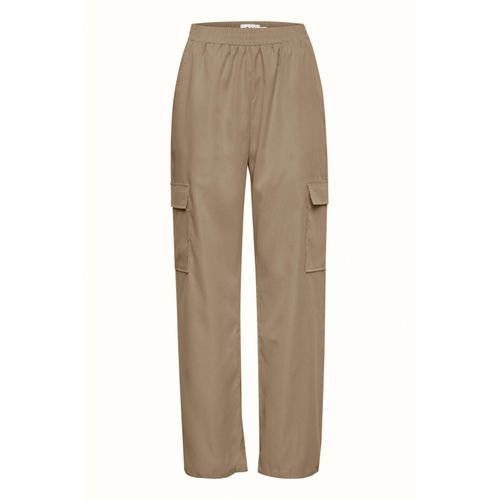 Stoffhose ICHI "Stoffhose IHKecia", Damen, Gr. 34, N-Gr, grün (khaki as cut), Obermaterial: 100% Polyester PES., casual, regular fit normal, Hosen