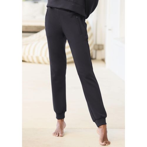 Sweathose FRENCH CONNECTION, Damen, Gr. 36/38, N-Gr, schwarz, Obermaterial: 55% Viskose (LENZING ECOVERO), 40% Polyester, 5% Elasthan. Taschenfutter: 100% Polyester, unifarben, Basic, bequem lang, Hosen