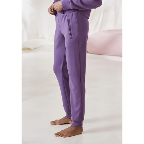 Sweathose FRENCH CONNECTION, Damen, Gr. 36/38, N-Gr, lila, Obermaterial: 55% Viskose (LENZING™ ECOVERO™), 40% Polyester, 5% Elasthan. Taschenfutter: 100% Polyester, unifarben, Basic, bequem lang, Hosen