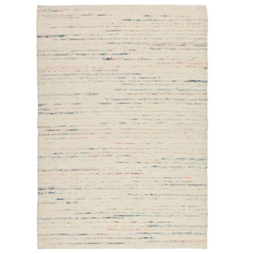 Teppich HEINE HOME Gr. 1, beige (ecru, blau), B:40cm H:12mm L:60cm, Wolle, Schurwolle, Teppiche
