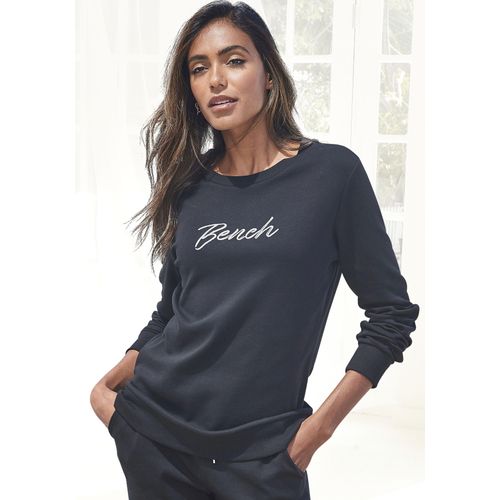 Sweatshirt BENCH. LOUNGEWEAR Gr. 48/50, schwarz Damen Sweatshirts mit Logostickerei, Loungewear