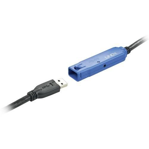 LINDY USB-Kabel USB 3.2 Gen1 (USB 3.0 / USB 3.1 Gen1) USB-A Stecker, USB-A Buchse 10.00 m Schwarz 43157