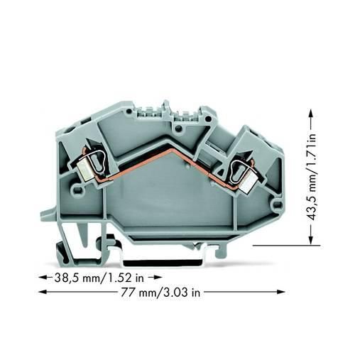 WAGO 780-601 Durchgangsklemme 5 mm Zugfeder Belegung: L Grau 50 St.