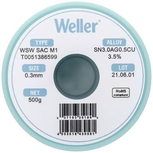 Weller T0051386599 Lötzinn, bleifrei Spule, bleifrei Sn3,0Ag0,5Cu 500 g 0.30 mm