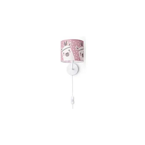 Wandleuchte PACO HOME "Ela 214" Lampen Gr. Ø 18cm H: 26,5cm, weiß Kinder Kinderlampe Wandlampe Mit Schalter Ø...18cm Lama Rosa Grau Kabel 3m E14