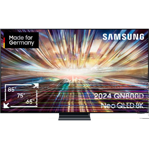 G (A bis G) SAMSUNG QLED-Fernseher Fernseher Neural Quantum 8K AI Gen2 Prozessor, bis zu 165Hz, AI Upscaling, KI TV Gr. 65, schwarz