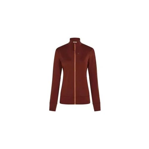 Damen Hoodie Icebreaker Merino 260 Quantum IV LS Zip Port/Cedar Wood XS - Rot