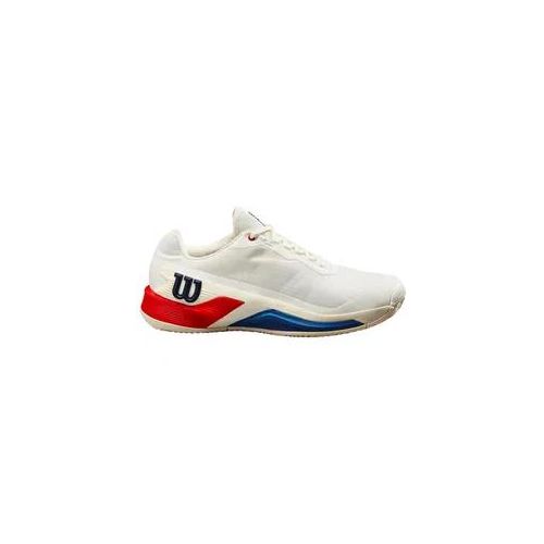 Herren Tennisschuhe Wilson Rush Pro 4.0 Clay Snow White/Wilson Red EUR 47 1/3 - Weiß