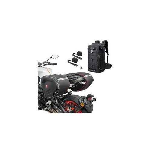 Set Satteltaschen + Rucksack passend für Aprilia RSV4 1100 Factory Bagtecs RF1-HK4