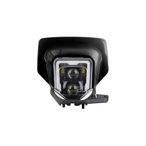 LED Scheinwerfer + Lampenmaske passend für Husqvarna 701 Supermoto XDURE GP1 ECE DRL schwarz