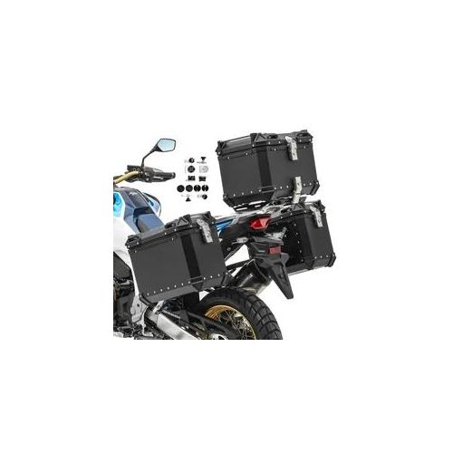 Alu Koffer Set + Topcase 45L passend für Yamaha XT 1200 Z Super Tenere Aluminium Bagtecs XW38 schwarz