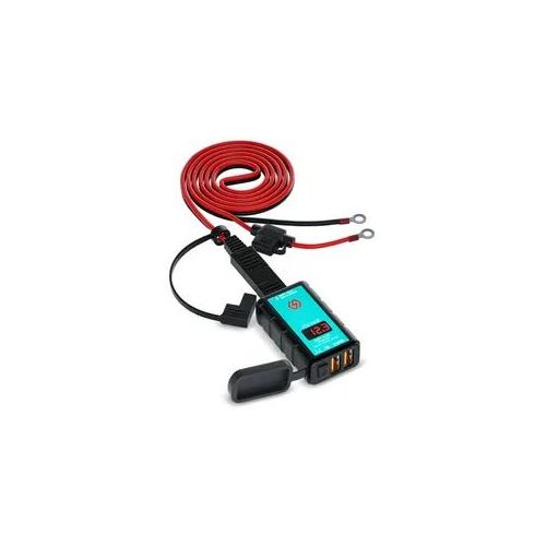 12V Motorrad USB Steckdose Lumitecs mit digitaler Batteriespannungsanzeige