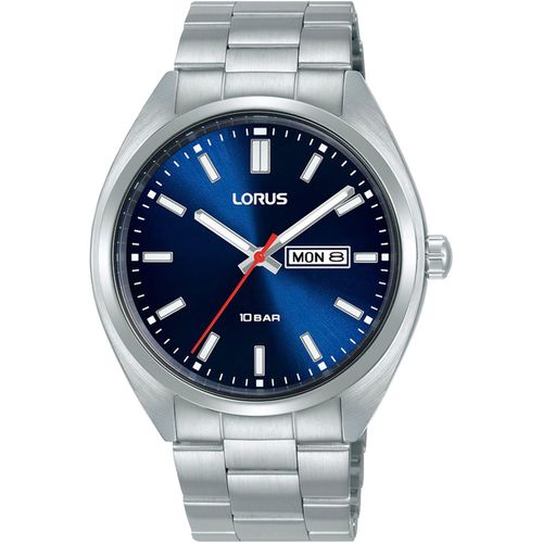 Quarzuhr LORUS Armbanduhren silberfarben (silberfarben, blau) Damen Armbanduhr,Damenuhr,Herrenuhr,Datum,bis10bar wasserd.,Edelstahlarmband