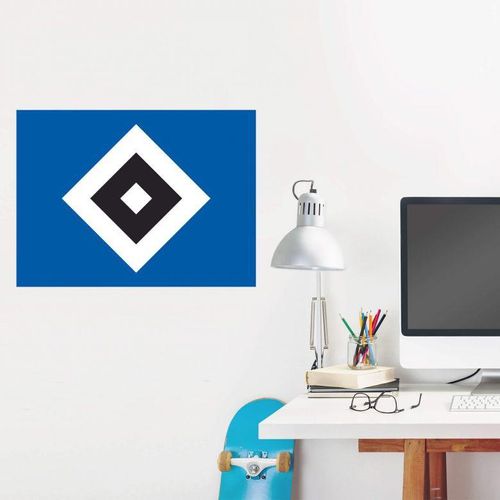 Wandtattoo WALL-ART "Hamburger SV Logo HSV" Wandtattoos Gr. B/H/T: 80cm x 60cm x 0,1cm, blau selbstklebend, entfernbar