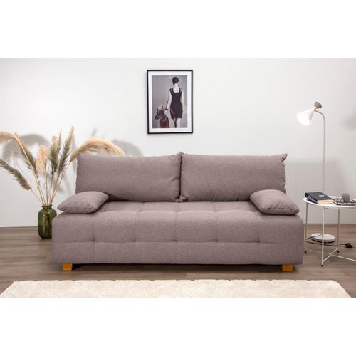 Schlafsofa COLLECTION AB, braun (cappucino), B:196cm H:45cm T:96cm, 100%Polyester, Sofas, Schlafsofa,Bettkasten,Bonellfederkern,Rückenkissen,Armlehnenkissen