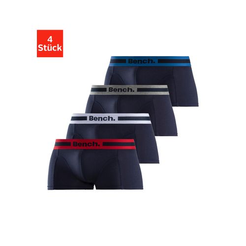 Hipster BENCH. Gr. L, blau (navy, rot, navy, grau, meliert, navy, blau, navy, weiß), Herren, Jersey, Obermaterial: 95% Baumwolle, 5% Elasthan, Unterhosen Hipster-Panty, knapp sitzende Boxershorts aus Baumwollmischung