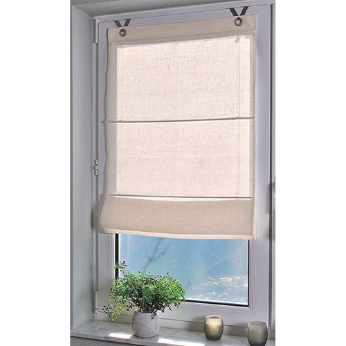 Raffrollo HEINE HOME Gr. 4, beige (creme), B:100cm H:140cm, Raffrollos