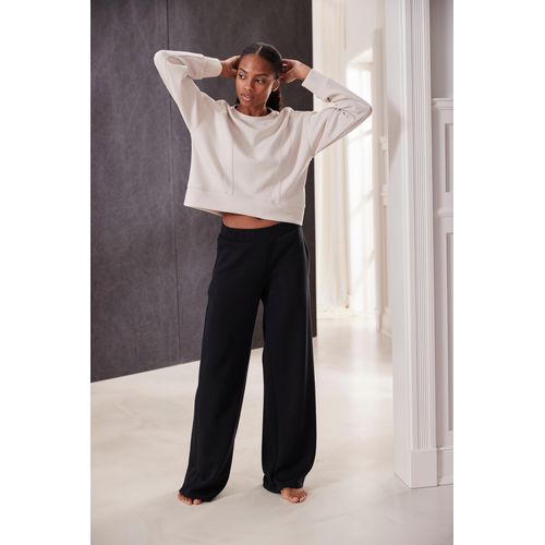 Sweathose FRENCH CONNECTION, Damen, Gr. 32/34, N-Gr, schwarz, Obermaterial: 55% Viskose (LENZING ECOVERO), 40% Polyester, 5% Elasthan. Taschenfutter: 100% Polyester, unifarben, Basic, bequem lang, Hosen, mit weitem Bein
