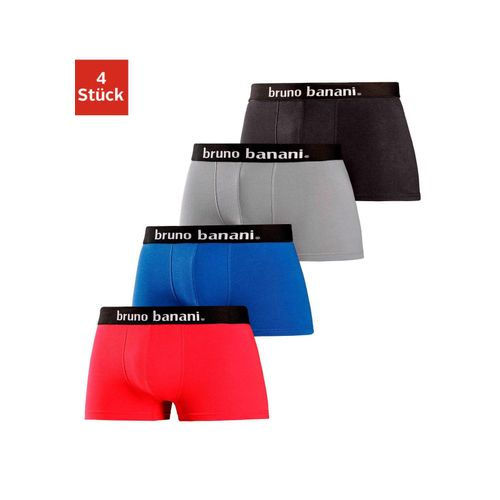 Hipster BRUNO BANANI Gr. S, bunt (rot, grau, schwarz, navy, uni), Herren, Jersey, Obermaterial: 95% Baumwolle, 5% Elasthan, unifarben, Unterhosen, knapp sitzende Boxershorts in uni oder gemustert aus Baumwollmischung