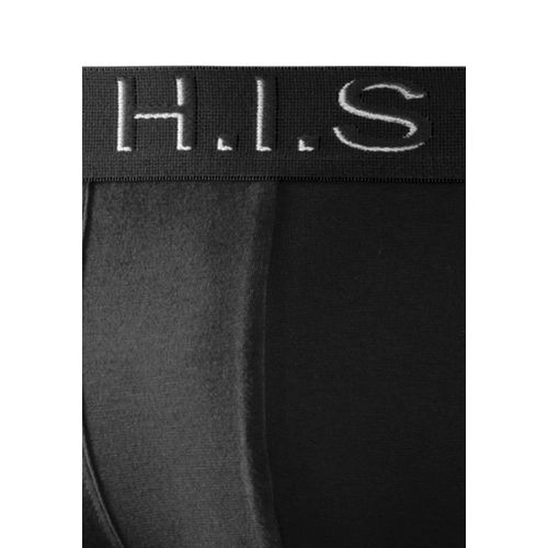 Hipster H.I.S Gr. XXL, schwarz, Herren, Jersey, Obermaterial: 95% Baumwolle, 5% Elasthan, unifarben, Unterhosen, knapp sitzende Boxershorts am Webbund mit Logoschriftzug mit 3D Effekt