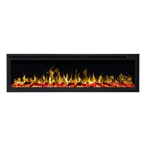 Elektrokamin AFLAMO Royal 50 - Wandmontage oder Einbau - 126x43x15 cm - Dekorativer LED-Elektrokamin mit 750/1500 W Heizleistung
