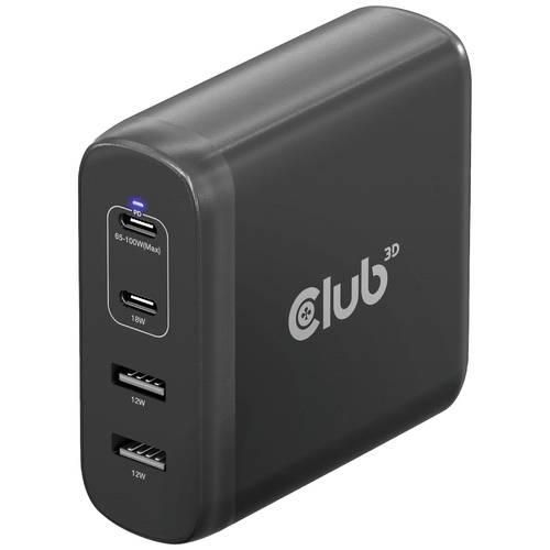 club3D CAC-1912 Notebook-Netzteil 100 W Innenbereich USB-A, USB-C® Anzahl Ausgänge: 2 x, 2 x GaN, USB Power Delivery (USB-PD)