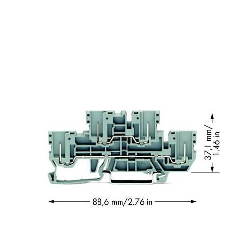 WAGO 870-151 Basisklemme 5 mm Zugfeder, Steck-Klemm Belegung: L, L Grau 50 St.