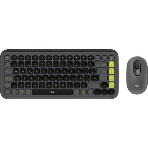 Logitech POP ICON COMBO Bluetooth® Tastatur, Maus-Set Easy Switch 3 Geräte, Multimediatasten, Multipair-Funktion Deutsch, QWERTZ Graphite