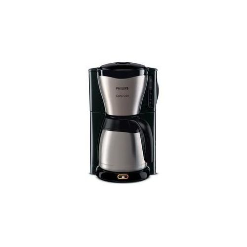 Philips HD7548 Café Gaia Filterkaffeemaschine - Schwarz/Edelstahl & Kunststoff | Thermoskanne 1,2L, Tropf-Stopp, Wasserstandanzeige